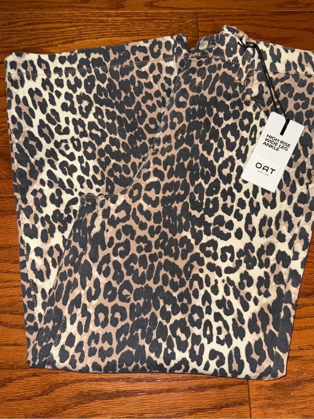 Oat New York Leopard Print Ankle Jeans in Black, Cream, Brown